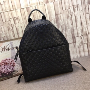 Gucci backpack men Gucci new full leather embossed GG pattern top leather Zip backpack 246414g full leather