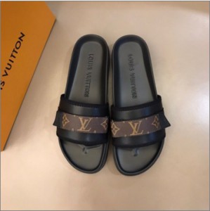 LV men's black slippers