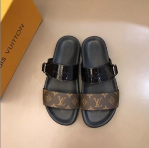 LV material luxury men's presbyopia slippers